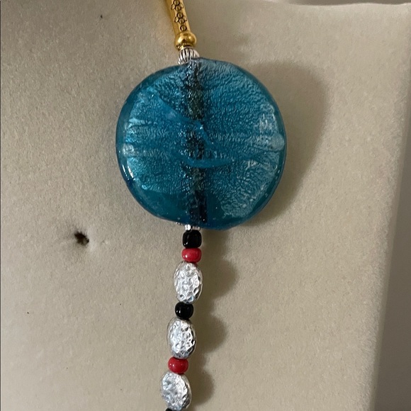 Artisan Blue and Gold Fish Pendant Necklace - Picture 9 of 12